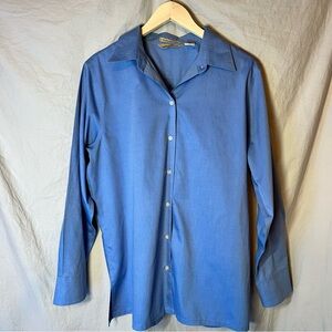 Eddie Bauer Button Down Long Sleeve Shirt Men’s Large Blue Wrinkle Resistant